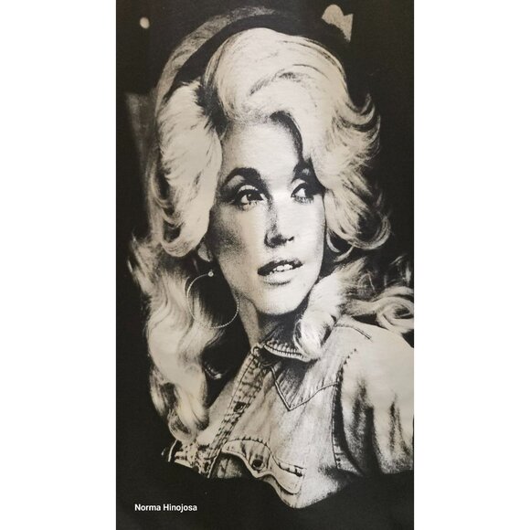 Dolly Parton Graphic T-Shirt 2X Plus Size Black Short Sleeve 100% Cotton - Picture 1 of 6